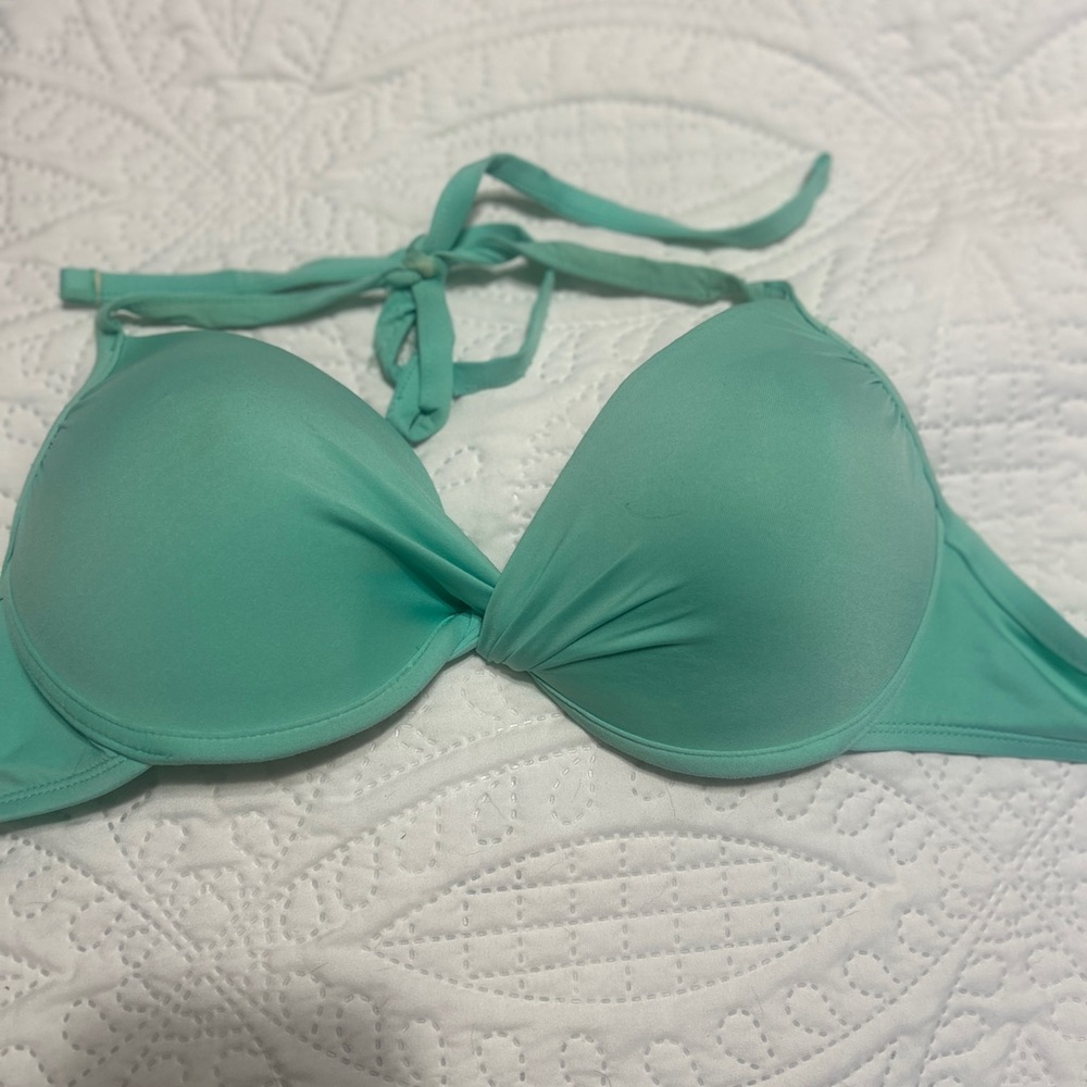 Teal Halter Bikini Top